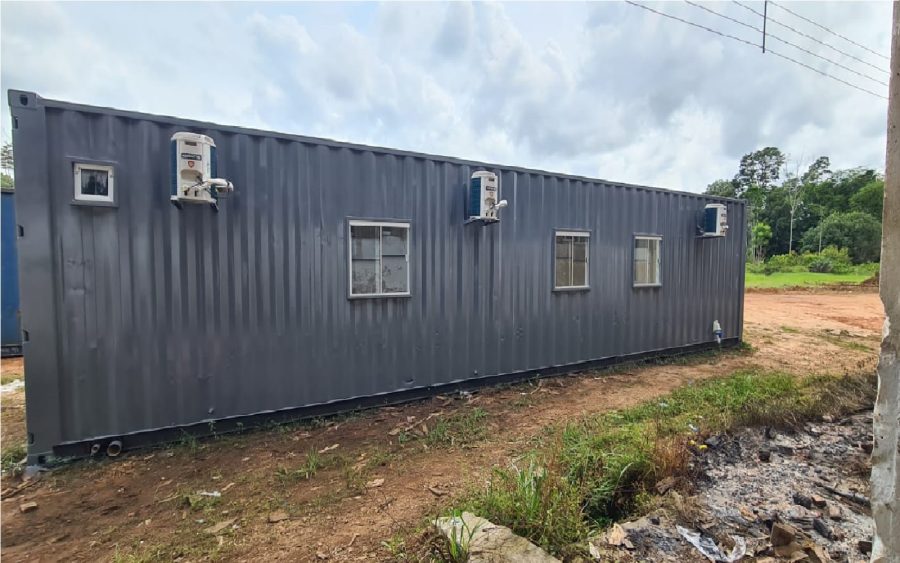 Projeto container Alojamento com 2 quartos, copa, cozinha, e wc em container marítimo 40 pés HC com 30m2