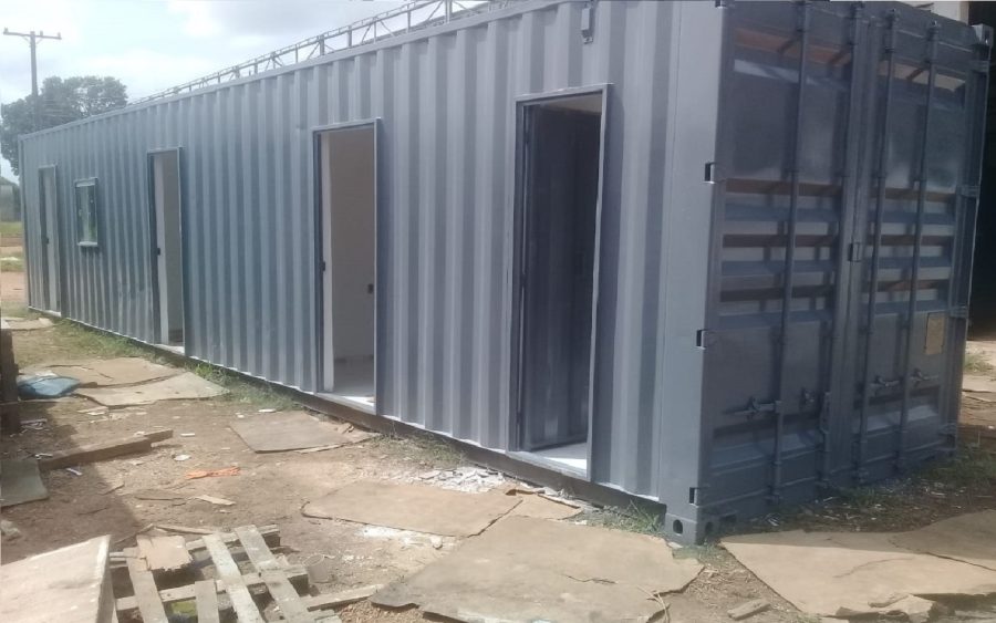 Projeto container Alojamento com 2 quartos, copa, cozinha, e wc em container marítimo 40 pés HC com 30m2